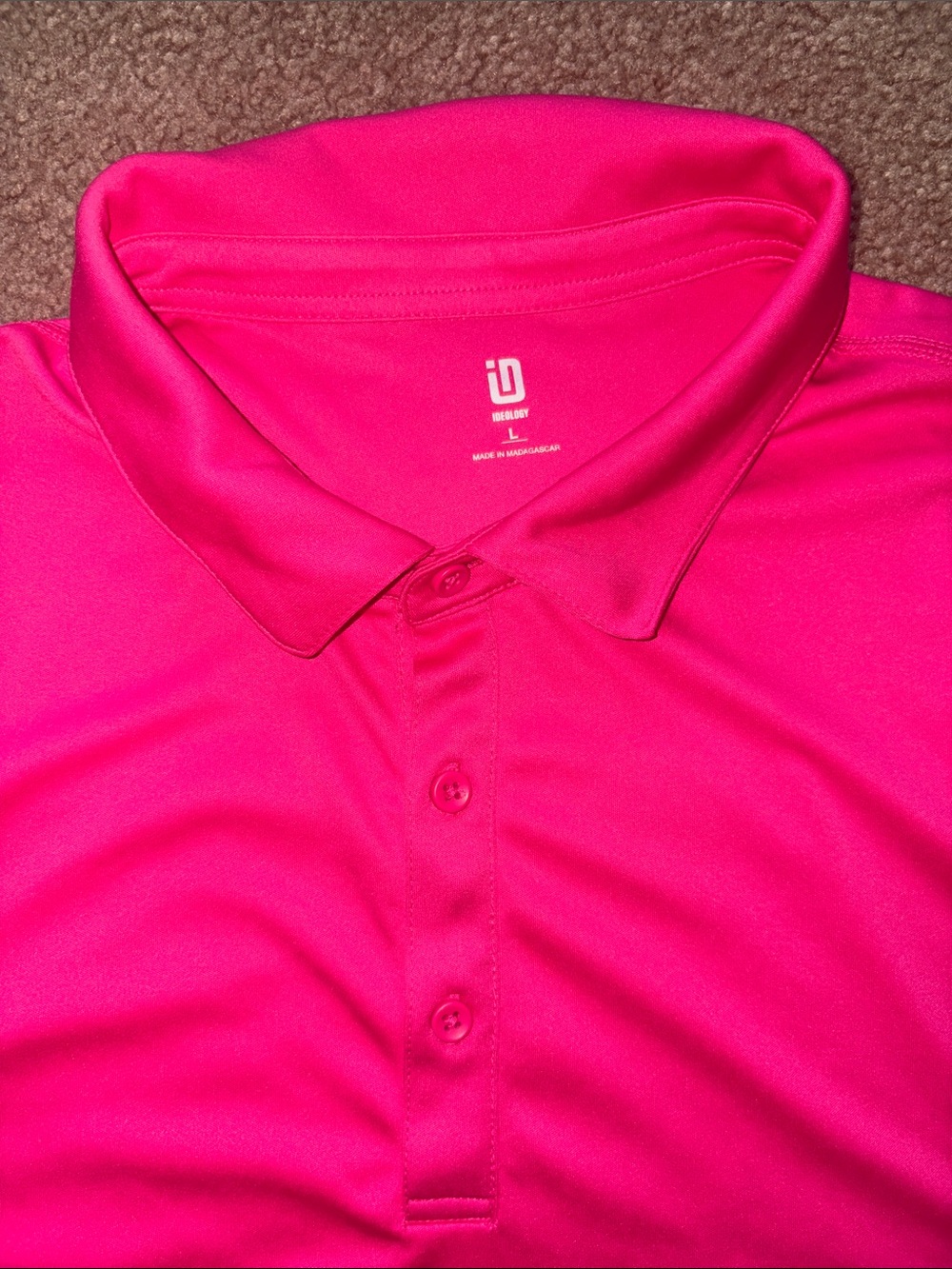 Ideology Men's Polo Shirt Hot Pink short sleeve